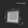 V-TAC 50W LED reflektor CCT 3in1 Szürke házas - 23614