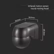 V-TAC infravörös mozgásérzékelő 180° IP44 - fekete - 23678