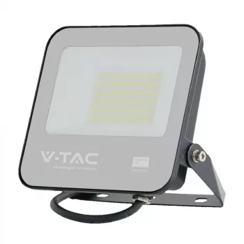   V-TAC LED reflektor 50W 4000K Fekete házas, Szürke matt üveggel, 1 m hosszú vezetékkel (SAMSUNG CHIP) -23688