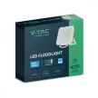 V-TAC LED reflektor 50W 6500K Fehér házas, Szürke matt üveggel, 1 m hosszú vezetékkel (SAMSUNG CHIP) -23690