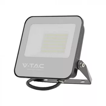  V-TAC LED reflektor 50W 4000K 160 L/W Fekete házas, Szürke matt üveggel, 1 m hosszú vezetékkel -23694