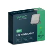 V-TAC LED reflektor 50W 4000K 160 L/W Fekete házas, Szürke matt üveggel, 1 m hosszú vezetékkel -23694