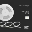 V-TAC LED szalag SMD2835 121LED/M 10.5W/M 220V IP65 Piros 10M/Tekercs - 23724