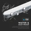 V-TAC 48W Vízálló LED armatúra tejfehér burával 150 cm 120° 120lm/W 6500K Mikrohullámú érzékelővel IP65 - 24017