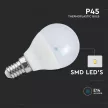 V-TAC LED izzó  E14 P45 6.5W 180° 6500K kisgömb - 24020