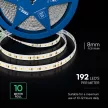 V-TAC LED szalag 8mm széles SMD2835 192LED/M 15W/M 24V IP20 CCT (3000K - 4000K - 6500K) - 240836