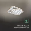 V-TAC 80W Dekoratív mennyezeti LED lámpa távirányítóval 3in1  - 24176