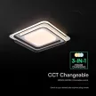 V-TAC 60W Dekoratív mennyezeti LED lámpa távirányítóval 3in1  - 24178
