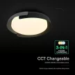 V-TAC Smart Dekoratív mennyezeti LED lámpa távirányítóval 48W 3in1 szürke/fekete  - 24185