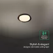 V-TAC Smart Dekoratív mennyezeti LED lámpa távirányítóval 48W 3in1 fekete/fahatású  - 24186