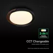 V-TAC Smart Dekoratív mennyezeti LED lámpa távirányítóval 48W 3in1 fekete/fahatású  - 24186