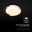V-TAC Smart Dekoratív mennyezeti LED lámpa távirányítóval 48W 3in1 fehér/fahatású  - 24187
