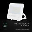 V-TAC 100W LED reflektor 115° 6500K 135LM/W fehér házas (CREE Chip) 1M hosszú vezetékkel - 242116