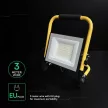 V-TAC LED hordozható reflektor álvánnyal 50W 115° 4000K fekete házas (CREE Chip) 3m vezetékkel - 242186
