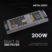 V-TAC LED Fémházas szerelhető SLIM tápegység 200W 8.25A 24V IP20 - 24240