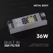 V-TAC LED Fémházas szerelhető SLIM tápegység 36W 3A 12V IP20 - 24254
