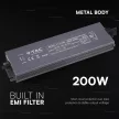 V-TAC LED Fémházas szerelhető vízálló tápegység 200W 16.5A 12V IP67 - 24266