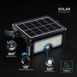 V-TAC 7W Mozgásérzékelős LED napelemes (SOLAR) reflektor 120° 3 az 1-ben (CCT) fekete házas  - 24341