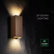 V-TAC 10W LED Fali lámpa corten barna 3IN1 (2700K-4000K) - IP65 - 24347