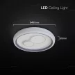 V-TAC 2x30W Dekoratív mennyezeti LED lámpa távirányítóval 3in1  - 24517