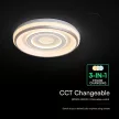 V-TAC 2x30W Dekoratív mennyezeti LED lámpa távirányítóval 3in1  - 24519