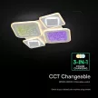 V-TAC 2x40W Dekoratív mennyezeti LED lámpa távirányítóval 3in1  - 24522