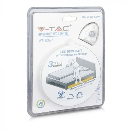 V-TAC Led Ágyvilágítás mozgásérzékelővel - 3000K - 2548