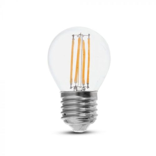 V-TAC Átlátszó LED filament COG lámpa E27 G45 6W 130lm/w 3000K kisgömb - 2851