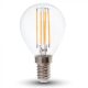 V-TAC Átlátszó LED filament COG lámpa E14 P45 6W 130lm/w 2700K kisgömb - 2854