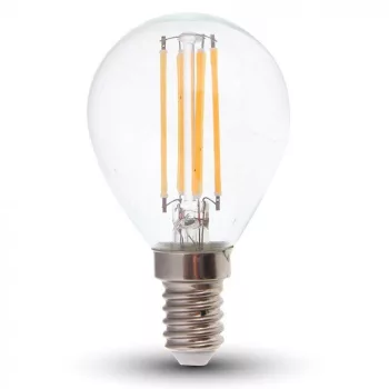   V-TAC Átlátszó LED izzó filament COG  E14 P45 6W 130lm/w 4000K kisgömb - 2855