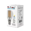 V-TAC Átlátszó LED izzó filament COG  E14 P45 6W 130lm/w 6400K kisgömb - 2856
