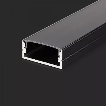   V-TAC Alumínium profil (Fekete) - Falon kívüli - Fekete fedlappal - 2000 x 23.5 x 10 mm - 2876