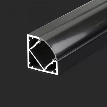   V-TAC Alumínium profil (Fekete) - Sarok - Fekete fedlappal - 2000 x 19 x 19 mm - 2877