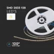 V-TAC LED szalag SMD2835 128LED/M 9W/M 1150lm/M 24V IP20 3000K - 2906