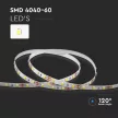 V-TAC LED szalag SMD4040 60LED/M 8W/M 12V IP20 4000K - 2932