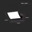 V-TAC 17W LED Fali lámpa mozgatható fekete színű 4000K - IP65 - 2937
