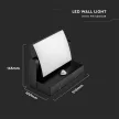 V-TAC 17W LED kültéri lámpa mozgásérzékelővel IP65 fekete színű 3000K - 2940
