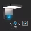 V-TAC 17W LED kültéri lámpa mozgásérzékelővel IP65 fekete színű 4000K - 2949