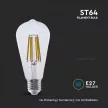 V-TAC Átlátszó LED izzó filament COG E27 210Lm/W ST64 4W 3000K - 2996