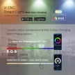 V-TAC Wifis smart LED izzó  E27 A60 8.5W 200° RGB + 3 az 1-ben (CCT) gömb - 2998
