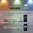 V-TAC Wifis smart LED izzó  E27 A60 14W 200° RGB + 3 az 1-ben (CCT) gömb - 2999