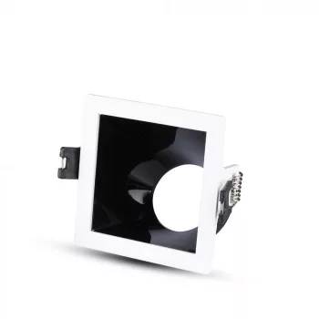   V-TAC Led GU10 Spot Keret Fehér+Fekete négyzet alakú - 3165