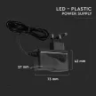 V-TAC LED Műanyagházas dugvillás tápegység 18W 1.5A 12V IP44 - 3237