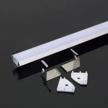   V-TAC Alumínium profil - Sarok - Tejfehér fedlappal 2000 x 19 x 19 mm - 3356