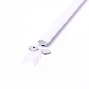   V-TAC Alumínium profil - Sarok íves - Tejfehér fedlappal - 2000 x 20.3 x 30 mm  - 3363