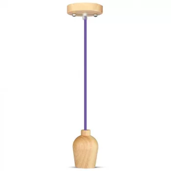 V-TAC E27 fa függeszték - lila huzal - 3724