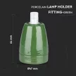 V-TAC E27 porcelán foglalat - zöld - 3797