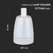 V-TAC E27 porcelán foglalat - szürke - 3800