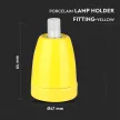 V-TAC E27 porcelán foglalat - sárga - 3801