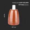 V-TAC E27 porcelán foglalat - barna - 3802